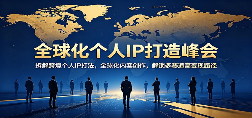 全球化个人IP打造峰会：拆解跨境个人IP打法，全球化内容创作，解锁多赛道高变现路径客创社区-专注互联网轻资产资源整合与分享客创社区-专注互联网轻资产资源整合与分享