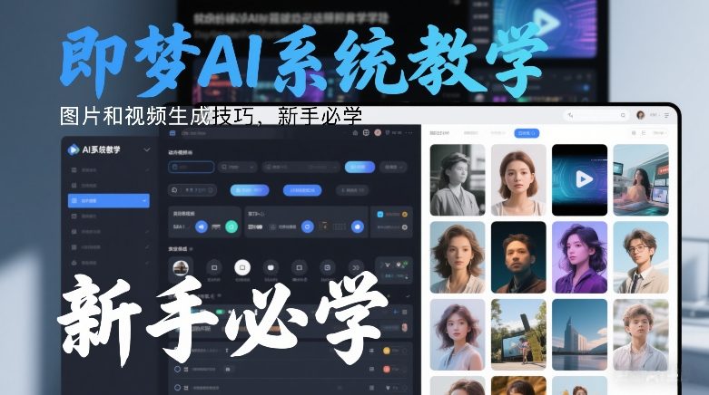 即梦AI系统教学，图片和视频生成技巧，新手必学主用 -、辅助 +中赚资源
