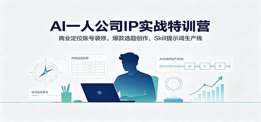 AI一人公司IP实战特训营：商业定位账号装修，爆款选题创作，Skill提示词生产线星享资源网星享资源网