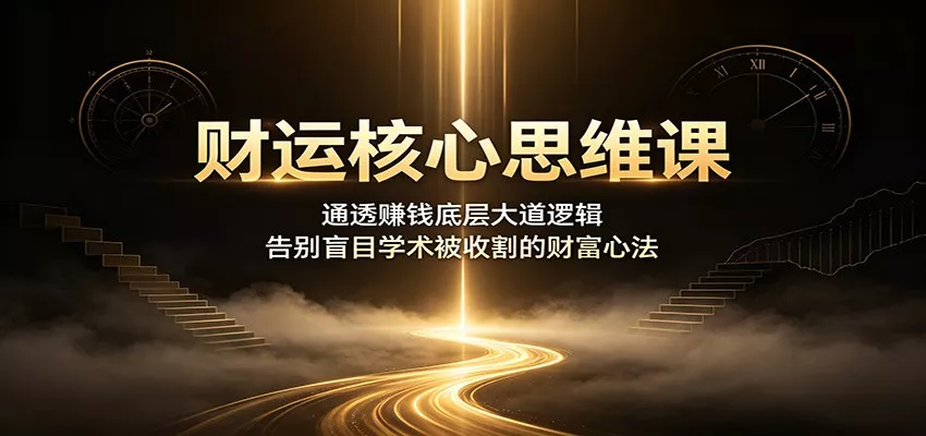 财运核心思维课:通透赚钱底层大道逻辑,告别盲目学术被收割的财富心法主用 -、辅助 +中赚AI网