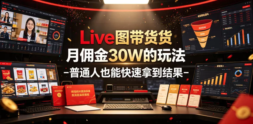 Live图带货月佣金30W的玩法-普通人也能快速拿到结果星享资源网星享资源网