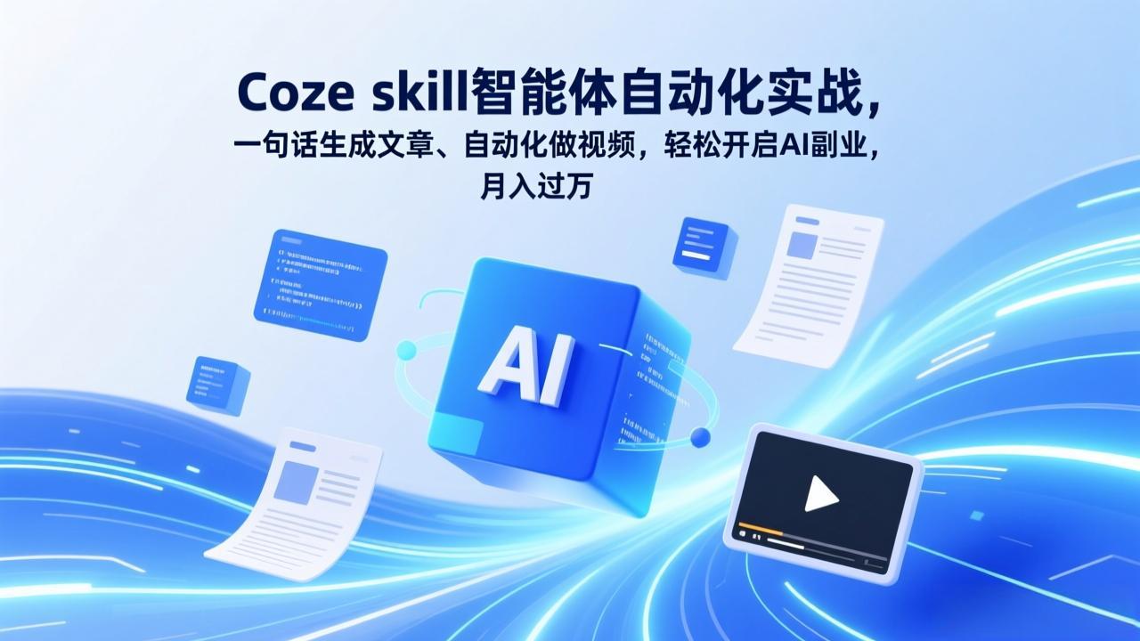 Coze skill智能体自动化实战，一句话生成文章、自动化做视频，轻松开启AI副业，月入过万 - 鱼见海科技详细操作教程 ...-鱼见海资源网-免费PHP网站源码模板,插件软件网创AI智能体资源分享平台！