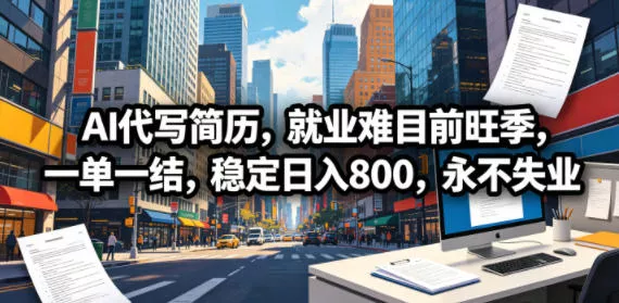 AI代写简历，就业难目前旺季，一单一结，稳定日入800，永不失业 《鱼见海科技》-鱼见海资源网-免费PHP网站源码模板,插件软件网创AI智能体资源分享平台！