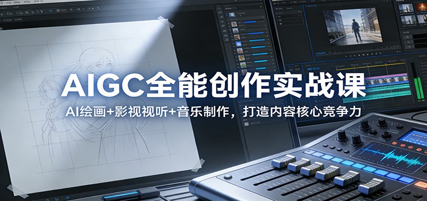 AIGC全能创作实战课：AI绘画+影视视听+音乐制作，打造内容核心竞争力客创社区-专注互联网轻资产资源整合与分享客创社区-专注互联网轻资产资源整合与分享