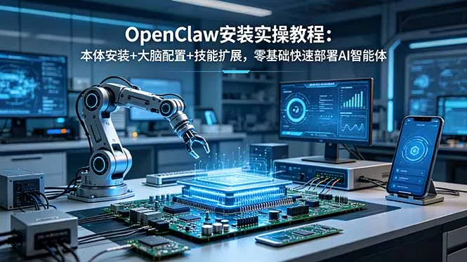 OpenClaw安装实操教程：本体安装+大脑配置+技能扩展，零基础快速部署AI智能体客创社区-专注互联网轻资产资源整合与分享客创社区-专注互联网轻资产资源整合与分享
