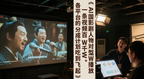 AI三国影视剧人物对口型唱歌玩法，一条视频百W千W播放，各平台的分成计划吃到飞起-客创社 - 专注互联网轻资产创业及网络项目资源整合与分享客创社-免费且强大的项目分享网站！