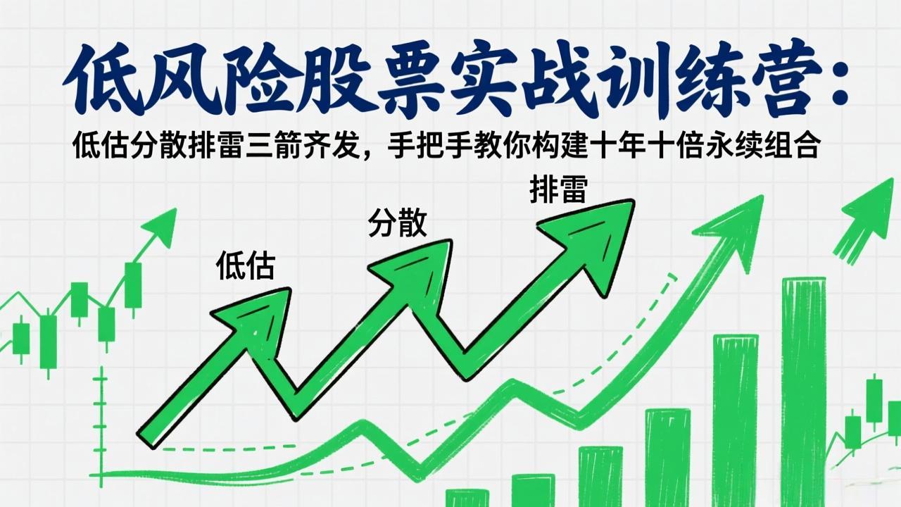 低风险股票实战训练营：低估分散排雷三箭齐发，手把手教你构建十年十倍永续组合客创社区-专注互联网轻资产资源整合与分享客创社区-专注互联网轻资产资源整合与分享