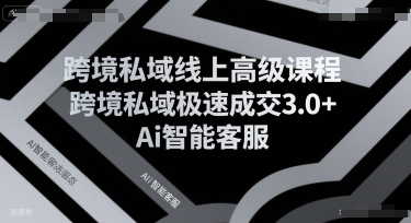 跨境私域线上高级课程，跨境私域极速成交3.0+Ai智能客服-客创社 - 专注互联网轻资产创业及网络项目资源整合与分享客创社-免费且强大的项目分享网站！