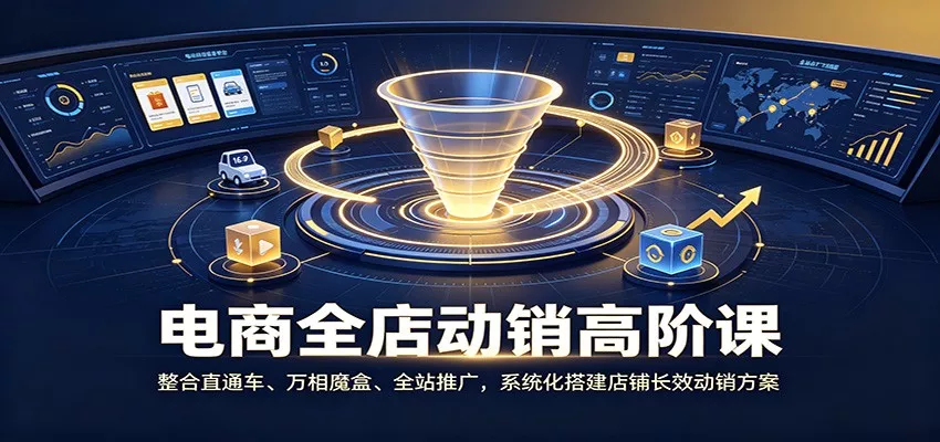 电商全店动销高阶课：整合直通车、万相魔盒、全站推广，系统化搭建店铺长效动销方案客创社区-专注互联网轻资产资源整合与分享客创社区-专注互联网轻资产资源整合与分享