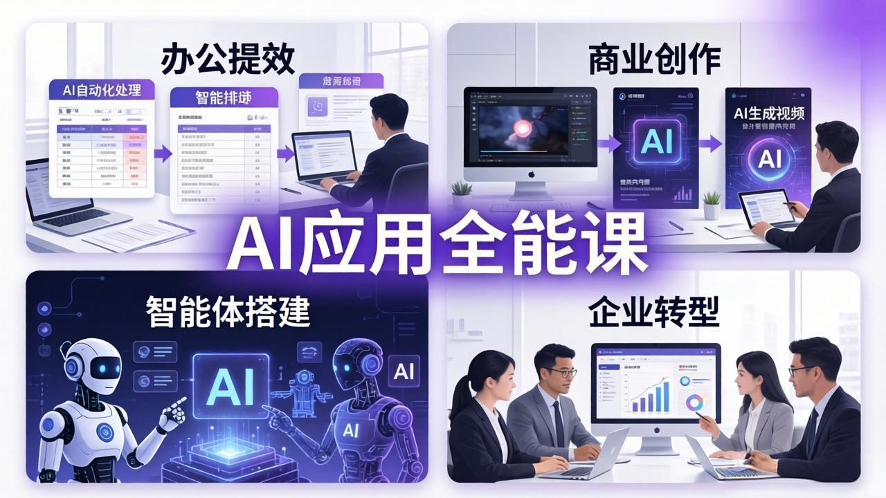 AIGC 应用师全能课-更新：办公提效、商业创作、智能体搭建、企业转型，一站式学会AI应用客创社区-专注互联网轻资产资源整合与分享客创社区-专注互联网轻资产资源整合与分享