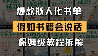最新爆款拟人化书单玩法，假如书籍会说话，保姆级教程-客创社 - 专注互联网轻资产创业及网络项目资源整合与分享客创社-免费且强大的项目分享网站！