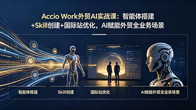 Accio Work外贸AI实战课：智能体搭建+Skill创建+国际站优化，AI赋能外贸全业务场景-软件百科