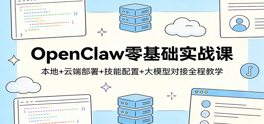 OpenClaw零基础实战课：本地+云端部署+技能配置+大模型对接全程教学客创社区-专注互联网轻资产资源整合与分享客创社区-专注互联网轻资产资源整合与分享