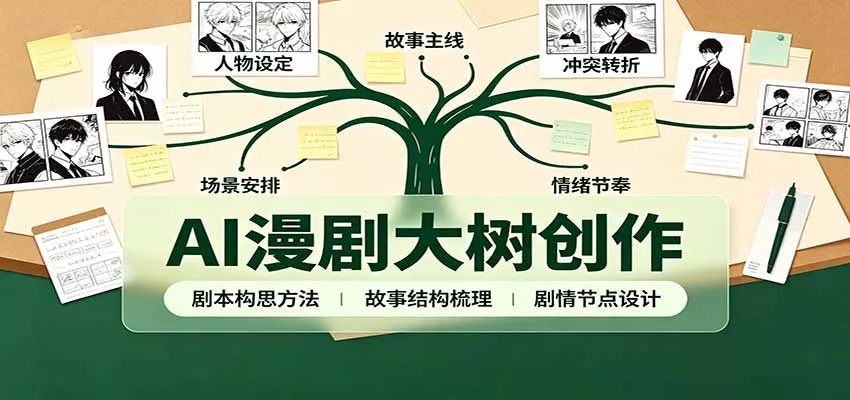 AI漫剧大树创作：剧本构思课程讲解，软件插件配置，配套工具资料完整梳理客创社区-专注互联网轻资产资源整合与分享客创社区-专注互联网轻资产资源整合与分享
