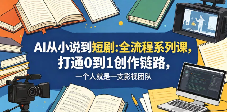 AI从小说到短剧全流程系列课，打通0到1创作链路，一个人就是一支影视团队 《鱼见海科技》-鱼见海资源网-免费PHP网站源码模板,插件软件网创AI智能体资源分享平台！