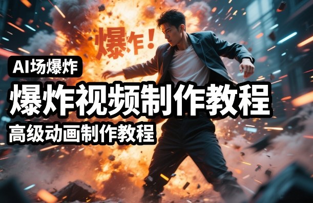 AI场景爆炸视频制作教程，利用人物实拍视频制作出高级的动画特效-云动网创-专注网络创业项目推广与实战，致力于打造一个高质量的网络创业搞钱圈子。