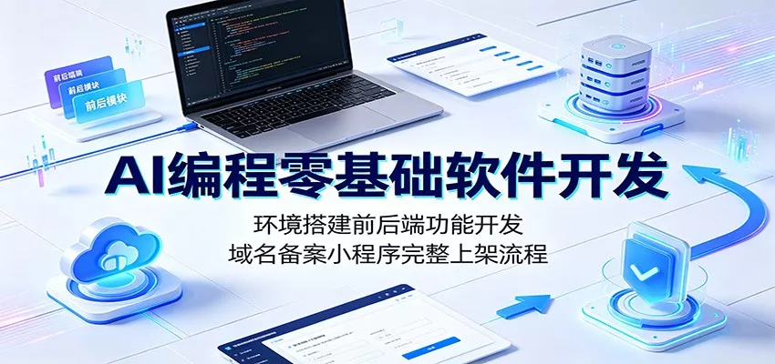 AI编程零基础软件开发：环境搭建前后端功能开发，域名备案小程序完整上架流程星享资源网星享资源网