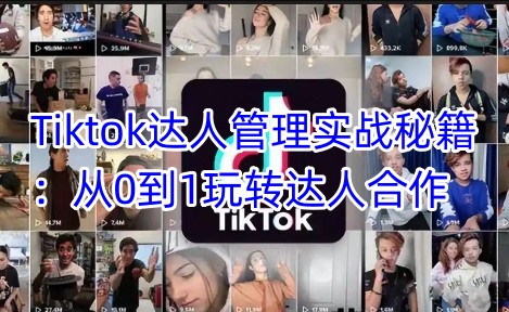 Tiktok达人管理实战秘籍：从0到1玩转达人合作客创社 - 专注互联网轻资产创业及网络项目资源整合与分享客创社 - 专注互联网轻资产创业及网络项目资源整合与分享