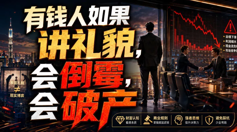 付费文章：有钱人如果讲礼貌，会倒霉，会破产客创社区-专注互联网轻资产资源整合与分享客创社区-专注互联网轻资产资源整合与分享
