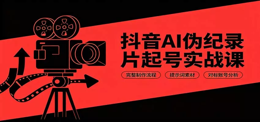 抖音AI伪纪录片起号实战课：完整制作流程，提示词素材，对标账号分析星享资源网星享资源网