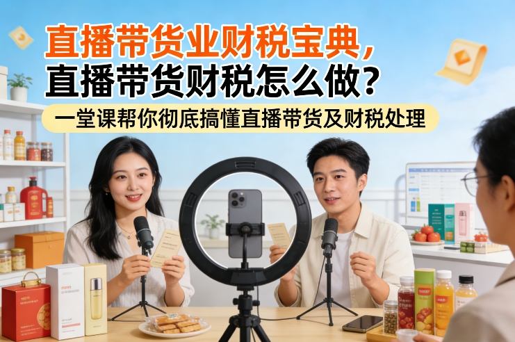 直播带货业财税宝典，直播带货财税怎么做？一堂课帮你彻底搞懂直播带货及财税处理客创社区-专注互联网轻资产资源整合与分享客创社区-专注互联网轻资产资源整合与分享