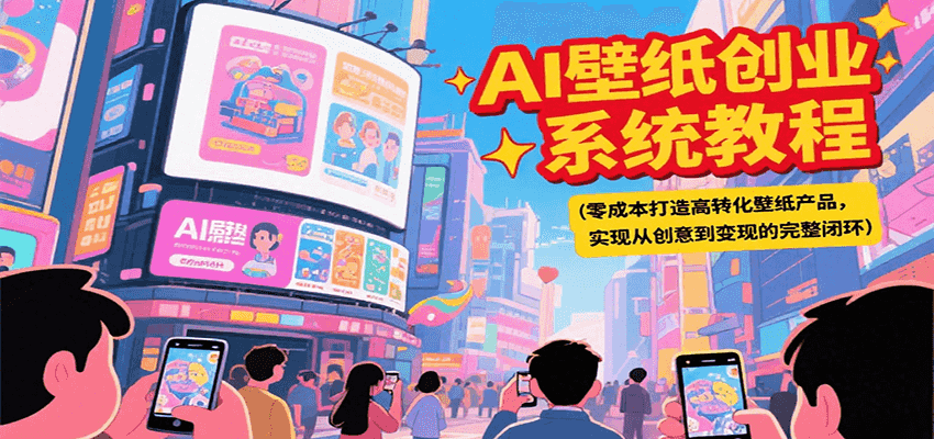 AI壁纸创业系统教程，零成本打造高转化壁纸产品，实现从创意到变现的完整闭环-客创社 - 专注互联网轻资产创业及网络项目资源整合与分享客创社-免费且强大的项目分享网站！