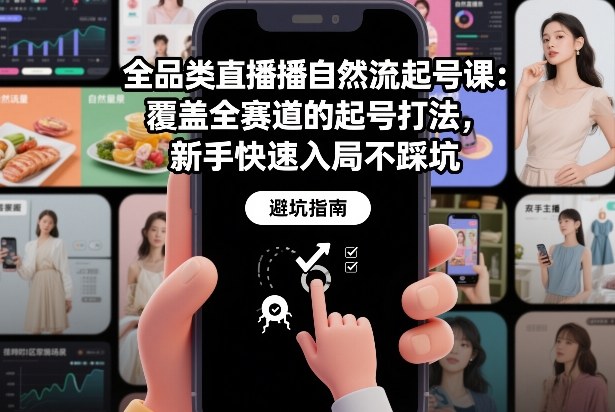 全品类直播自然流起号课：覆盖全赛道的起号打法，新手快速入局不踩坑 | 鱼见海科技-鱼见海资源网-免费PHP网站源码模板,插件软件网创AI智能体资源分享平台！