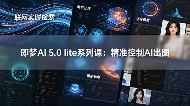 即梦AI 5.0 lite实战课：联网实时检索+特征迁移+指令遵循+示例参考，精准控制AI出图客创社区-专注互联网轻资产资源整合与分享客创社区-专注互联网轻资产资源整合与分享