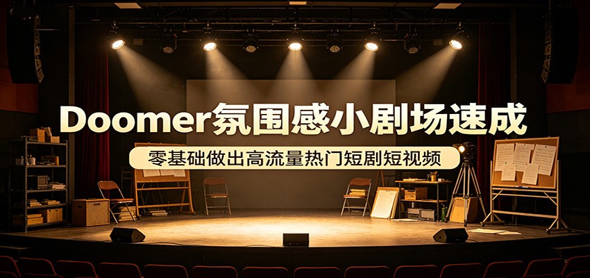Doomer氛围感小剧场速成，零基础做出高流量热门短剧短视频客创社区-专注互联网轻资产资源整合与分享客创社区-专注互联网轻资产资源整合与分享