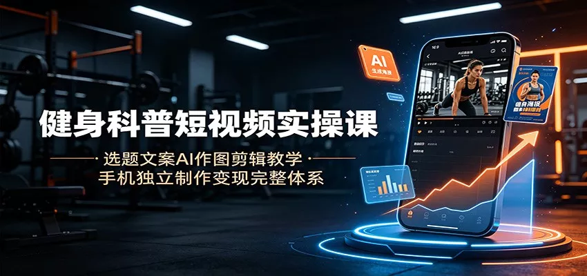 健身科普短视频实操课：选题文案AI作图剪辑教学，手机独立制作变现完整体系客创社区-专注互联网轻资产资源整合与分享客创社区-专注互联网轻资产资源整合与分享