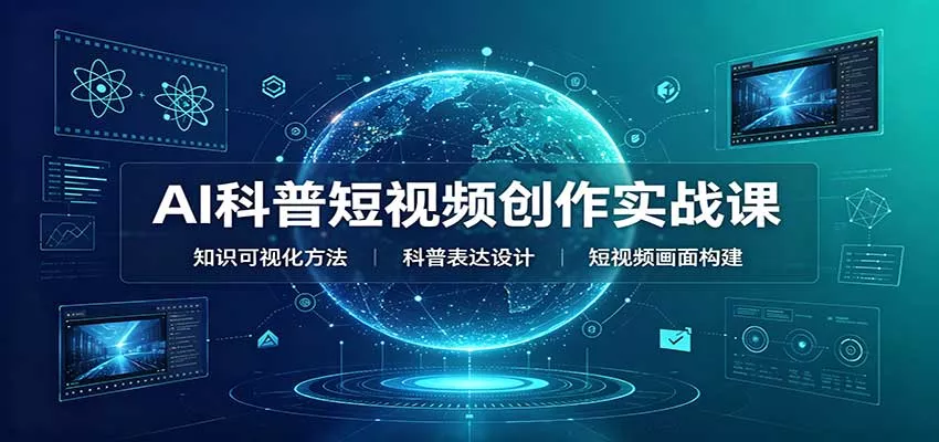 AI科普短视频创作实战课:配套要点文档,文案与视频提示词模板教学客创社区-专注互联网轻资产资源整合与分享客创社区-专注互联网轻资产资源整合与分享