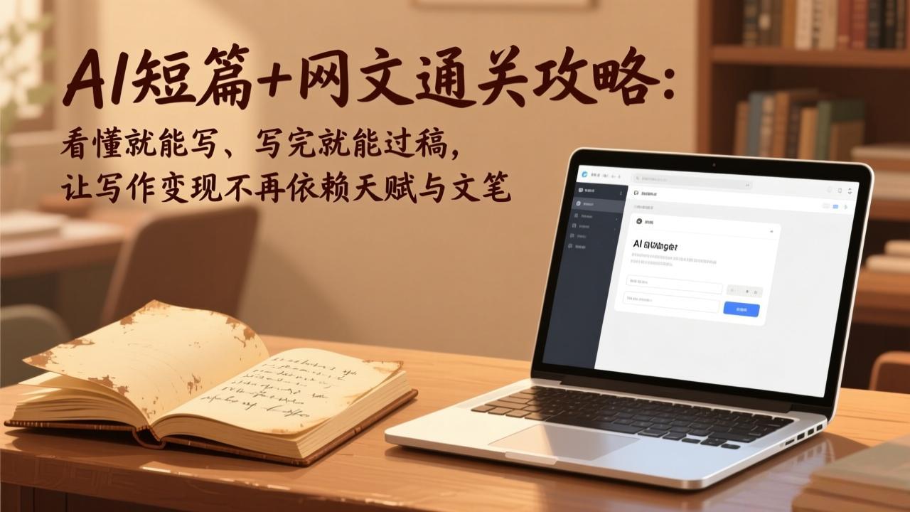 AI短篇+网文通关攻略：看懂就能写、写完就能过稿，让写作变现不再依赖天赋与文笔-鱼见海资源网-免费PHP网站源码模板,插件软件网创AI智能体资源分享平台！