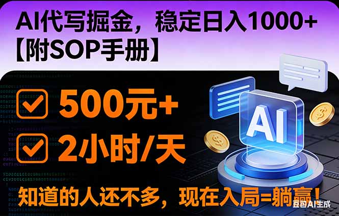 2026风口项目,AI代写掘金，稳定日入1000+，掌握核心技能【附SOP手册】客创社区-专注互联网轻资产资源整合与分享客创社区-专注互联网轻资产资源整合与分享