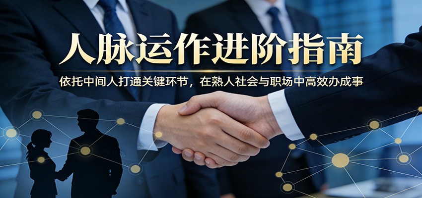 付费文章：人脉运作进阶指南，依托中间人打通关键环节，在熟人社会与职场中高效办成事客创社区-专注互联网轻资产资源整合与分享客创社区-专注互联网轻资产资源整合与分享