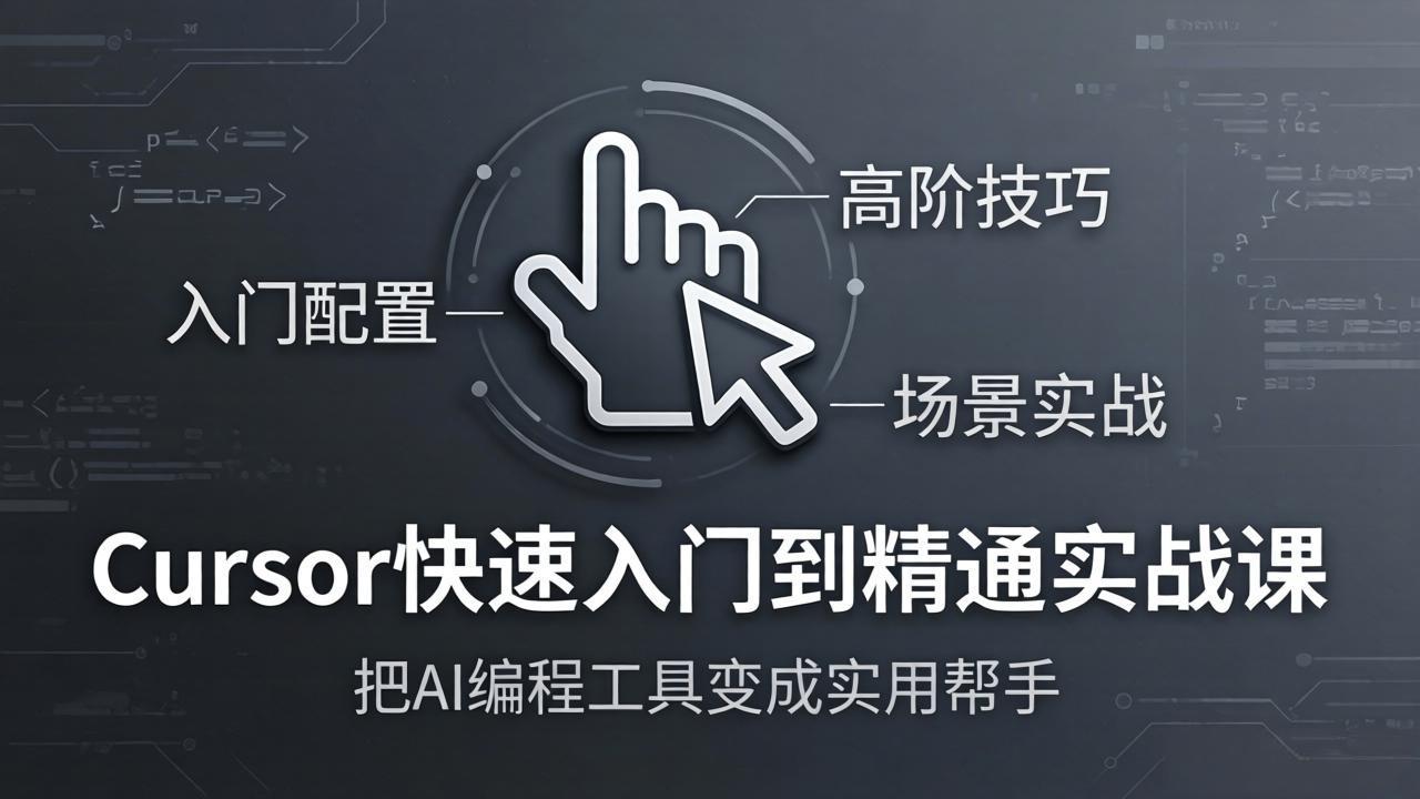 Cursor快速入门到精通实战课：入门配置+高阶技巧+场景实战，把AI编程工具变成实用帮手 《鱼见海科技》-鱼见海资源网-免费PHP网站源码模板,插件软件网创AI智能体资源分享平台！
