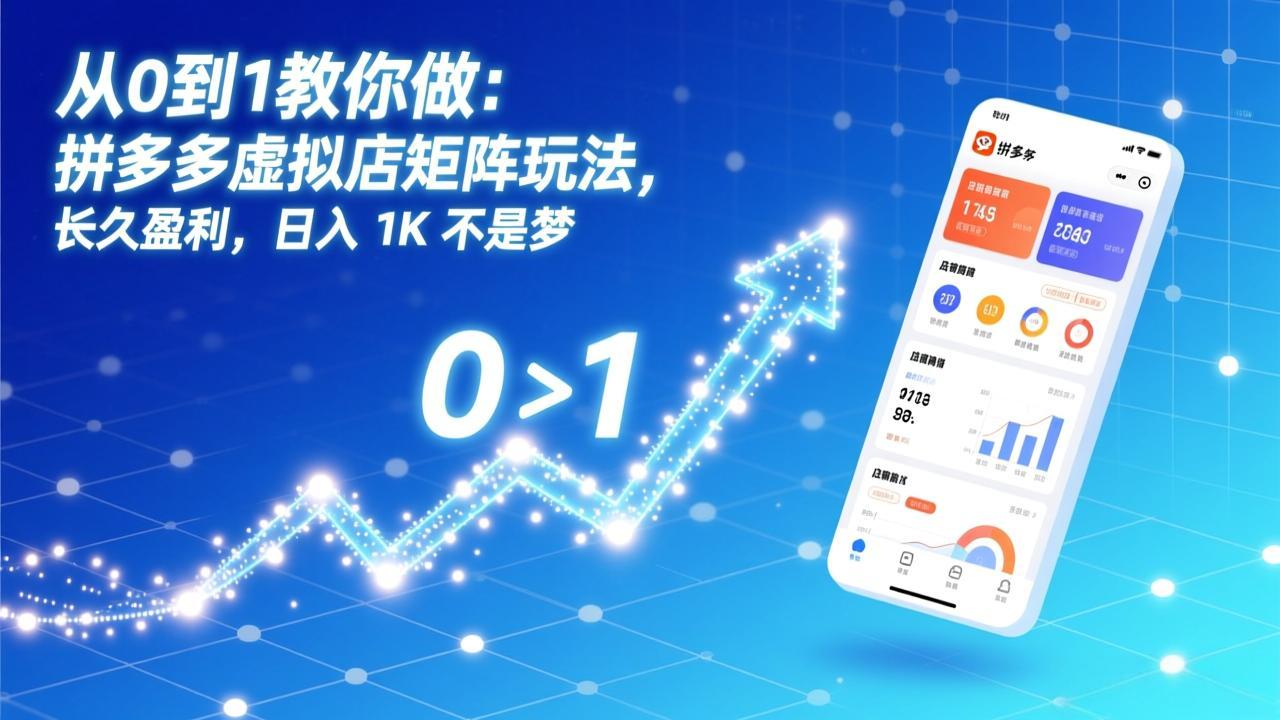 从0到1教你做：拼多多虚拟店矩阵玩法，长久盈利，日入 1K 不是梦客创社区-专注互联网轻资产资源整合与分享客创社区-专注互联网轻资产资源整合与分享