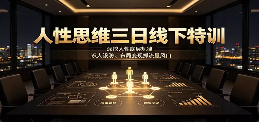 人性思维三日线下特训:深挖人性底层规律,识人设防、布局变现抓流量风口星享资源网星享资源网