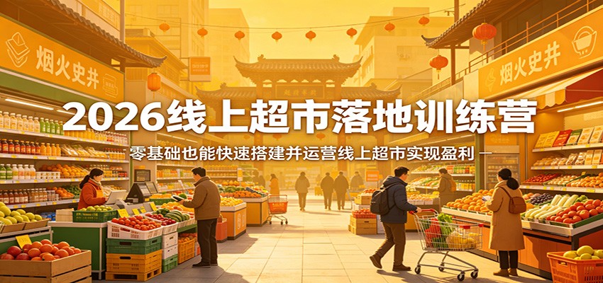 2026线上超市落地训练营，零基础也能快速搭建并运营线上超市实现盈利客创社区-专注互联网轻资产资源整合与分享客创社区-专注互联网轻资产资源整合与分享