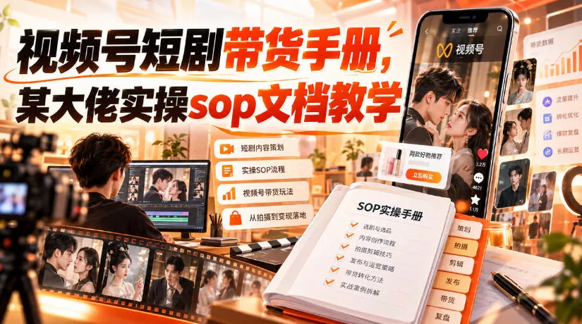 视频号短剧带货手册，某大佬实操sop文档教学星享资源网星享资源网