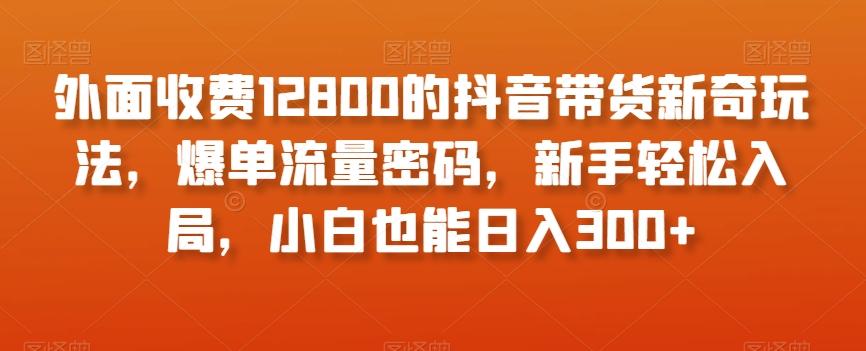 外面收费12800的抖音带货新奇玩法，爆单流量密码，新手轻松入局，小白也能日入300+【揭秘】客创社 - 专注互联网轻资产创业及网络项目资源整合与分享客创社 - 专注互联网轻资产创业及网络项目资源整合与分享