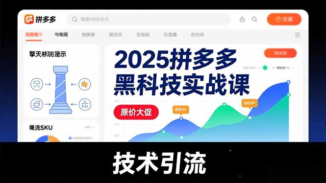 2025拼多多黑科技实战课，擎天柱玩法、爆流SKU、原价大促，技术引流，单店日销轻松破千单客创社区-专注互联网轻资产资源整合与分享客创社区-专注互联网轻资产资源整合与分享