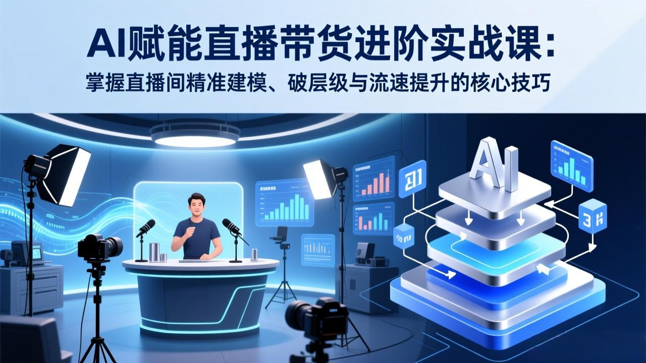 AI赋能直播带货进阶实战课：掌握直播间精准建模、破层级与流速提升的核心技巧-鱼见海资源网-免费PHP网站源码模板,插件软件网创AI智能体资源分享平台！