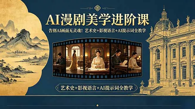 告别AI画面无灵魂！AI漫剧美学进阶课-更新，艺术史+影视语言+AI提示词全教学客创社区-专注互联网轻资产资源整合与分享客创社区-专注互联网轻资产资源整合与分享