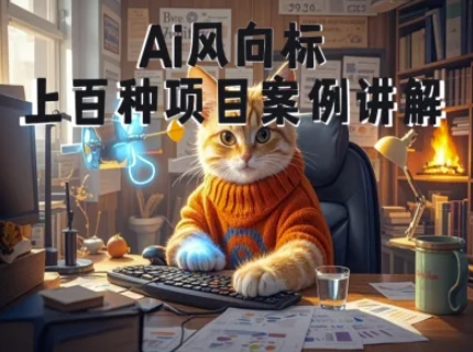 Ai风向标-附100种项目案例玩法-0基础小白到大神ai视频商业应用教学-客创社 - 专注互联网轻资产创业及网络项目资源整合与分享客创社-免费且强大的项目分享网站！