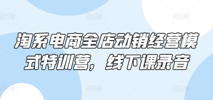 淘系电商全店动销经营模式特训营，线下课录音客创社 - 专注互联网轻资产创业及网络项目资源整合与分享客创社 - 专注互联网轻资产创业及网络项目资源整合与分享