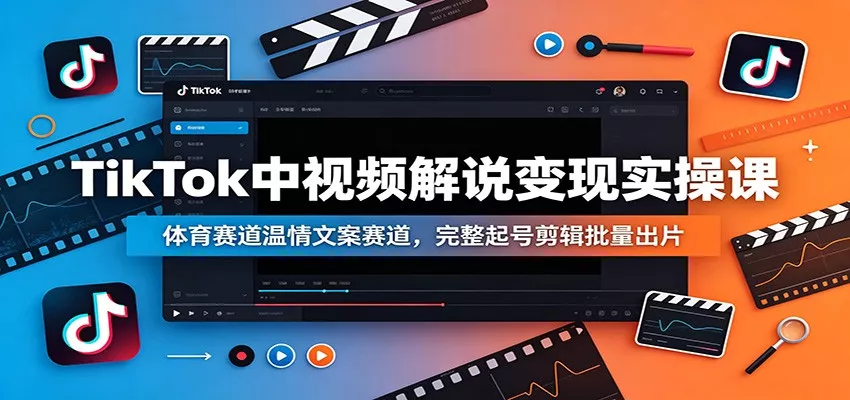 TikTok中视频解说变现实操课：体育赛道温情文案赛道，完整起号剪辑批量出片客创社区-专注互联网轻资产资源整合与分享客创社区-专注互联网轻资产资源整合与分享