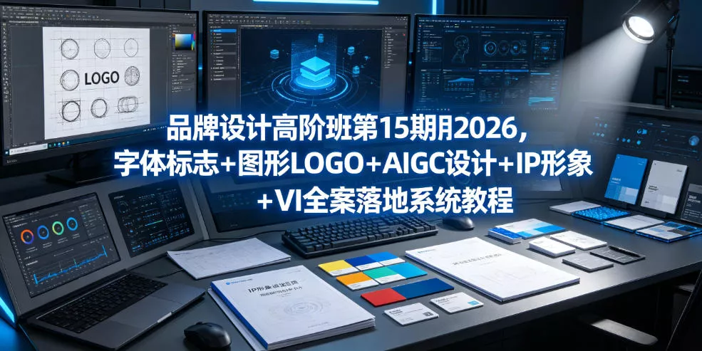 品牌设计高阶班第15期2026，字体标志＋图形LOGO＋AIGC设计＋IP形象＋VI全案落地系统教程客创社区-专注互联网轻资产资源整合与分享客创社区-专注互联网轻资产资源整合与分享