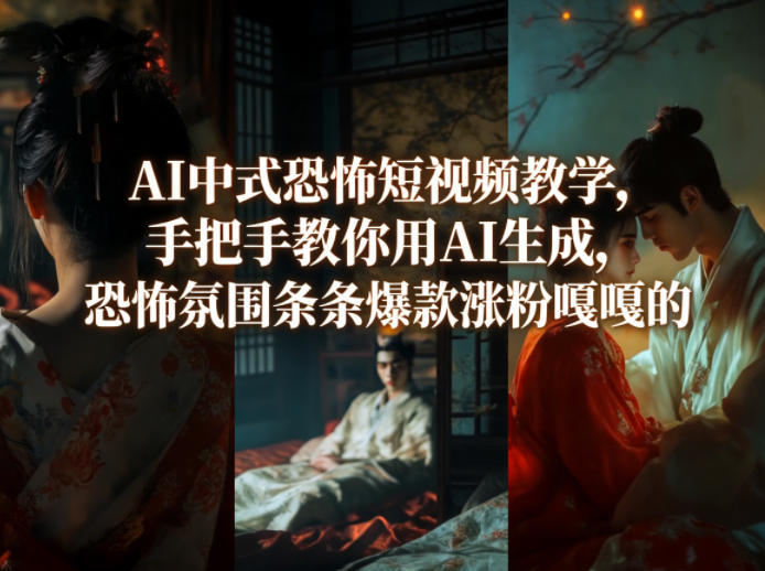 AI中式恐怖短视频教学，手把手教你用AI生成，恐怖氛围条条爆款涨粉嘎嘎的 《鱼见海科技》-鱼见海资源网-免费PHP网站源码模板,插件软件网创AI智能体资源分享平台！