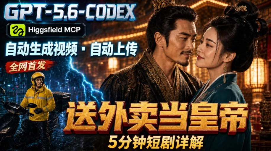 GPT-5.6 Codex+Higgsfield MCP：一条指令生成5分钟短剧并自动上传YouTube(油管)-软件百科
