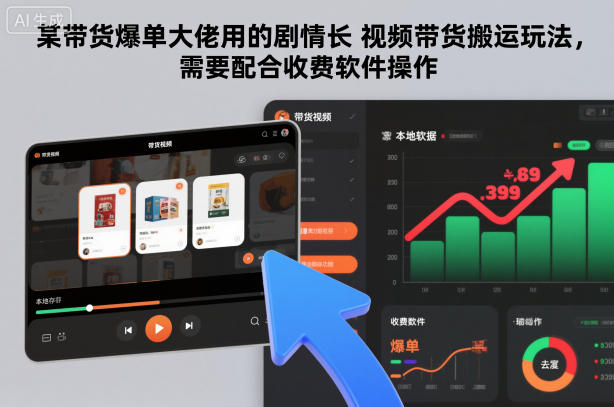 某带货爆单大佬用的剧情长视频带货搬运玩法，需要配合收费软件操作-麦子社区